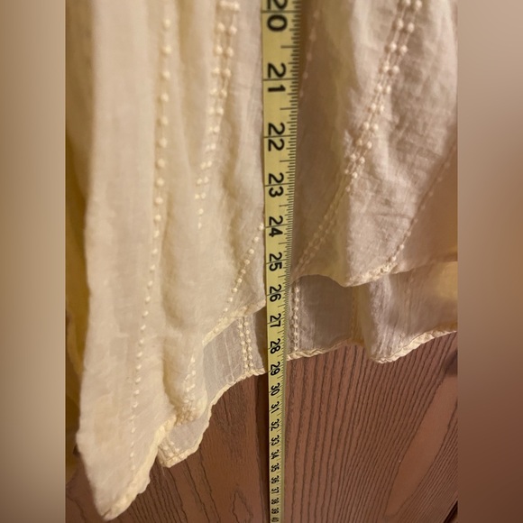 Westport Light Yellow Sheer Button Down Shirt with Tie Front - Picture 8 of 8